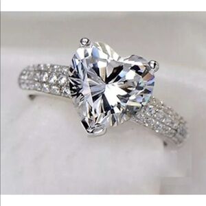 925 Heart Sapphire Ring